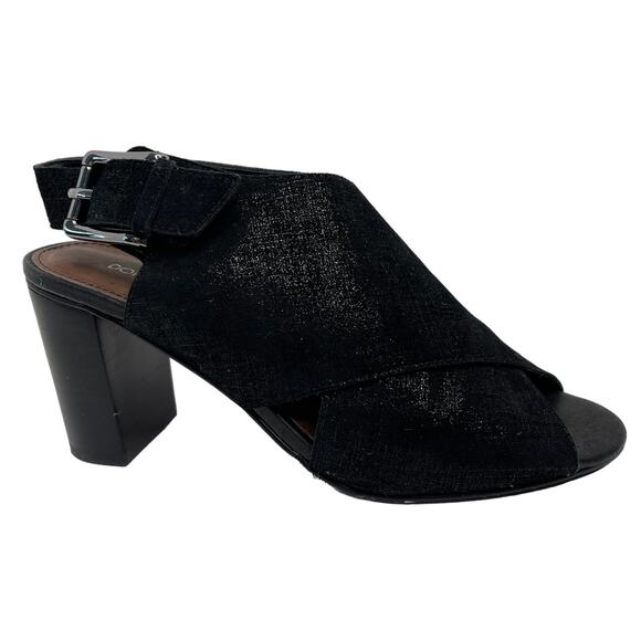 Donald J. Pliner Sandals Peep Toe Suede Black 6.5 - Picture 12 of 13